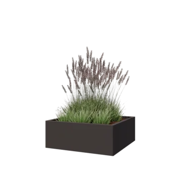 Teräksinen istutuslaatikko - Neliönmuotoiset - 80 x 80 x 30 cm - Muu RAL-väri - Pohjalevyllä