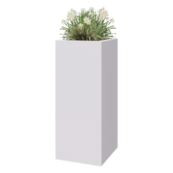 Lasikuituruukku - Neliö - 50 x 50 x 120 cm - RAL9010 matta (valkoinen) - Pohjallinen