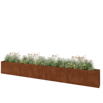 Corten-teräksinen istutuslaatikko XXL - Suorakaiteen muotoiset - 480 x 30 x 60 cm - Pohjalevyllä