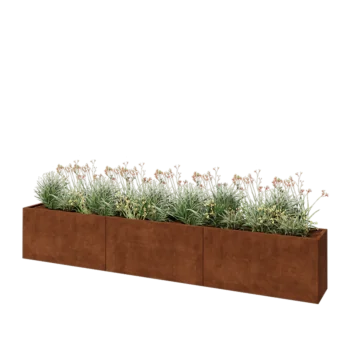 Corten-teräksinen istutuslaatikko XXL - Suorakaiteen muotoiset - 360 x 40 x 60 cm - Pohjalevyllä