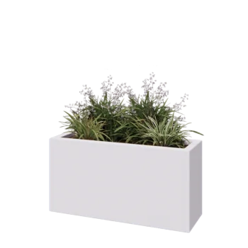 Lasikuituruukku - Suorakulmio - 100 x 30 x 50 cm - RAL9010 matta (valkoinen) - Pohjallinen