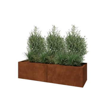 Corten-teräksinen istutuslaatikko XXL - Suorakaiteen muotoiset - 160 x 50 x 40 cm - Pohjalevyllä