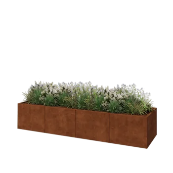 Corten-teräksinen istutuslaatikko XXL - Suorakaiteen muotoiset - 320 x 80 x 60 cm - Ilman pohjalevyä