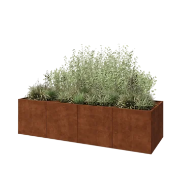 Corten-teräksinen istutuslaatikko XXL - Suorakaiteen muotoiset - 320 x 100 x 80 cm - Pohjalevyllä