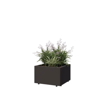 Teräksinen istutuslaatikko - Neliönmuotoiset - 50 x 50 x 30 cm - Muu RAL-väri - Pohjalevyllä - Jaloilla