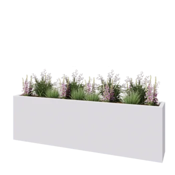 Lasikuituruukku - Suorakulmio - 200 x 30 x 60 cm - RAL9010 matta (valkoinen) - Pohjallinen