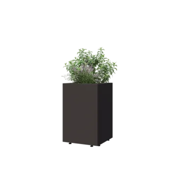 Teräksinen istutuslaatikko - Neliönmuotoiset - 40 x 40 x 60 cm - RAL7016 matta (antrasiitinharmaa) - Pohjalevyllä - Jaloilla