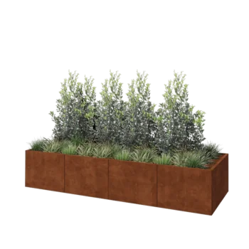 Corten-teräksinen istutuslaatikko XXL - Suorakaiteen muotoiset - 320 x 100 x 60 cm - Pohjalevyllä