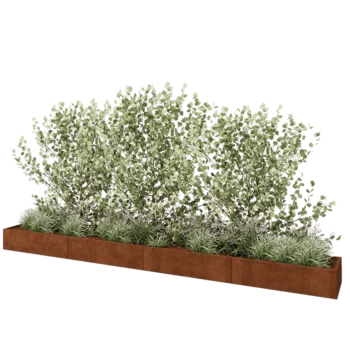 Corten-teräksinen istutuslaatikko XXL - Suorakaiteen muotoiset - 480 x 50 x 30 cm - Pohjalevyllä