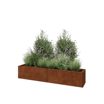 Corten-teräksinen istutuslaatikko XXL - Suorakaiteen muotoiset - 160 x 30 x 30 cm - Ilman pohjalevyä