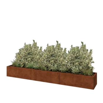 Corten-teräksinen istutuslaatikko XXL - Suorakaiteen muotoiset - 360 x 50 x 40 cm - Pohjalevyllä