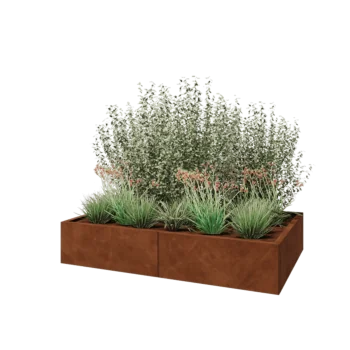 Corten-teräksinen istutuslaatikko XXL - Suorakaiteen muotoiset - 160 x 100 x 30 cm - Ilman pohjalevyä