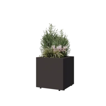 Teräksinen istutuslaatikko - Neliönmuotoiset - 50 x 50 x 50 cm - Muu RAL-väri - Pohjalevyllä - Jaloilla