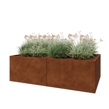 Corten-teräksinen istutuslaatikko XXL - Suorakaiteen muotoiset - 200 x 120 x 60 cm - Pohjalevyllä