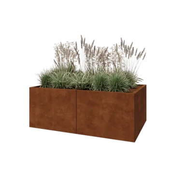 Corten-teräksinen istutuslaatikko XXL - Suorakaiteen muotoiset - 160 x 100 x 60 cm - Pohjalevyllä