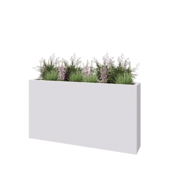 Lasikuituruukku - Suorakulmio - 150 x 25 x 80 cm - RAL9010 matta (valkoinen) - Pohjallinen