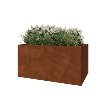 Corten-teräksinen istutuslaatikko XXL - Suorakaiteen muotoiset - 160 x 100 x 80 cm - Pohjalevyllä