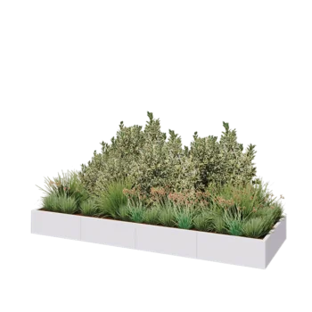 Teräksinen istutuslaatikko XXL - Suorakaiteen muotoiset - 320 x 100 x 30 cm - RAL9010 matta (valkoinen) - Ilman pohjalevyä