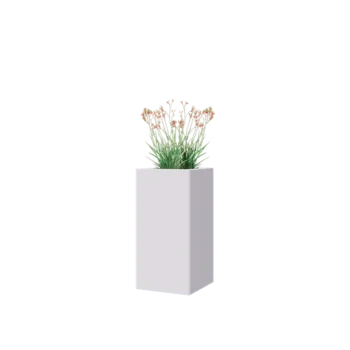 Teräksinen istutuslaatikko - Neliönmuotoiset - 30 x 30 x 60 cm - RAL9010 matta (valkoinen) - Pohjalevyllä