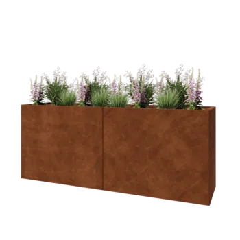 Corten-teräksinen istutuslaatikko XXL - Suorakaiteen muotoiset - 200 x 50 x 80 cm - Ilman pohjalevyä