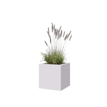 Teräksinen istutuslaatikko - Neliönmuotoiset - 40 x 40 x 40 cm - RAL9010 matta (valkoinen) - Ilman pohjalevyä