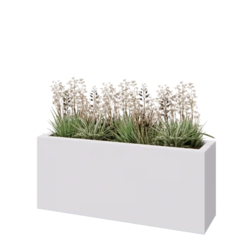 Lasikuituruukku - Suorakulmio - 120 x 30 x 50 cm - RAL9010 matta (valkoinen) - Pohjallinen