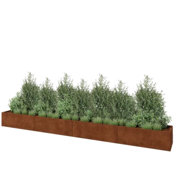 Corten-teräksinen istutuslaatikko XXL - Suorakaiteen muotoiset - 480 x 50 x 40 cm - Pohjalevyllä