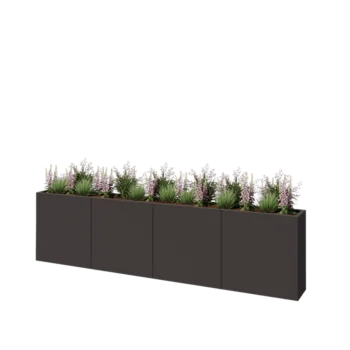Teräksinen istutuslaatikko XXL - Suorakaiteen muotoiset - 320 x 30 x 80 cm - RAL7016 matta (antrasiitinharmaa) - Pohjalevyllä
