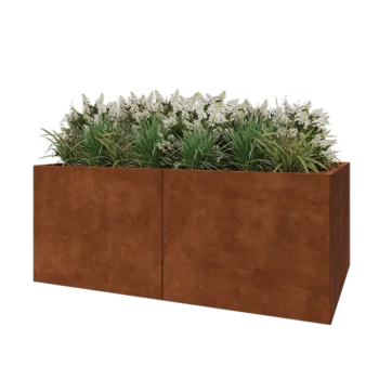 Corten-teräksinen istutuslaatikko XXL - Suorakaiteen muotoiset - 200 x 120 x 80 cm - Pohjalevyllä