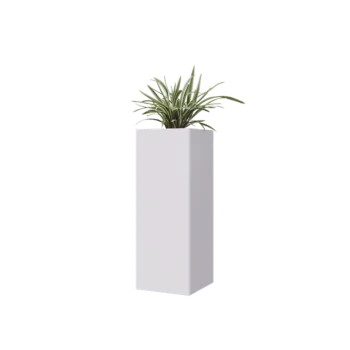 Teräksinen istutuslaatikko - Neliönmuotoiset - 30 x 30 x 80 cm - RAL9010 matta (valkoinen) - Ilman pohjalevyä