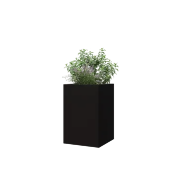 Teräksinen istutuslaatikko - Neliönmuotoiset - 40 x 40 x 60 cm - RAL9005 matta (musta) - Ilman pohjalevyä