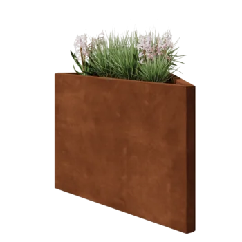 Corten-teräksinen istutuslaatikko - Kolmikulmaiset tasakylkinen - 83,9 x 46,4 x 60 cm - Ilman pohjalevyä