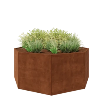 Corten-teräksinen istutuslaatikko - Kahdeksankulmaiset - 241,4 x 241,4 x 100 cm - Ilman pohjalevyä