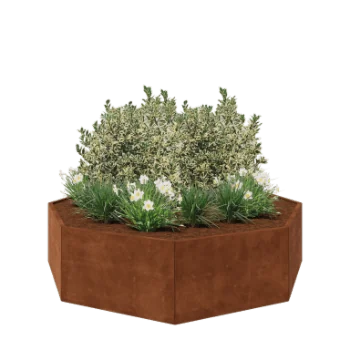 Corten-teräksinen istutuslaatikko - Kahdeksankulmaiset - 241,4 x 241,4 x 60 cm - Ilman pohjalevyä