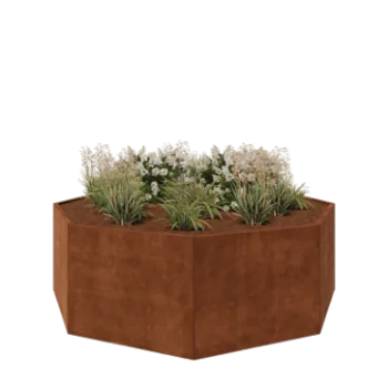 Corten-teräksinen istutuslaatikko - Kahdeksankulmaiset - 241,4 x 241,4 x 80 cm - Ilman pohjalevyä