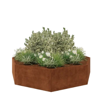 Corten-teräksinen istutuslaatikko - Kahdeksankulmaiset - 289,7 x 289,7 x 60 cm - Ilman pohjalevyä
