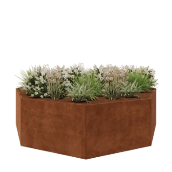 Corten-teräksinen istutuslaatikko - Kahdeksankulmaiset - 289,7 x 289,7 x 80 cm - Ilman pohjalevyä