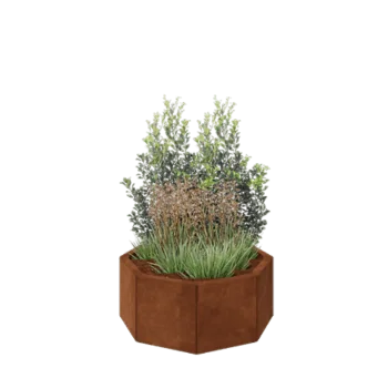 Corten-teräksinen istutuslaatikko - Kahdeksankulmaiset - 72,4 x 72,4 x 30 cm - Ilman pohjalevyä