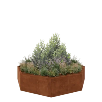 Corten-teräksinen istutuslaatikko - Kahdeksankulmaiset - 193,1 x 193,1 x 40 cm - Ilman pohjalevyä
