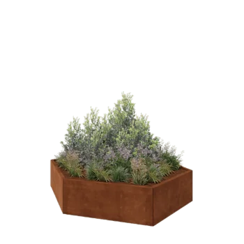 Corten-teräksinen istutuslaatikko - Kuusikulmaiset - 199,3 x 173,2 x 40 cm - Ilman pohjalevyä
