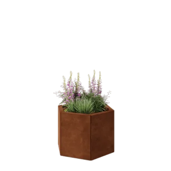 Corten-teräksinen istutuslaatikko - Kuusikulmaiset - 59,3 x 52 x 40 cm - Ilman pohjalevyä