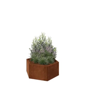 Corten-teräksinen istutuslaatikko - Kuusikulmaiset - 79,3 x 69,3 x 30 cm - Ilman pohjalevyä