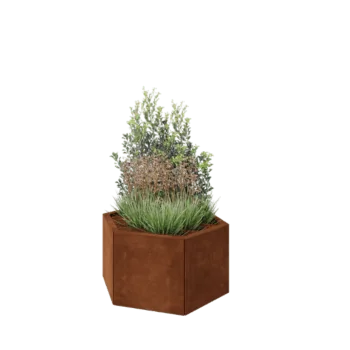 Corten-teräksinen istutuslaatikko - Kuusikulmaiset - 79,3 x 69,3 x 40 cm - Ilman pohjalevyä
