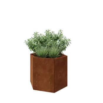 Corten-teräksinen istutuslaatikko - Kuusikulmaiset - 79,3 x 69,3 x 60 cm - Ilman pohjalevyä