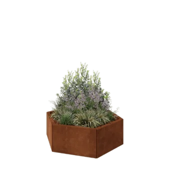 Corten-teräksinen istutuslaatikko - Kuusikulmaiset - 99,3 x 86,6 x 30 cm - Ilman pohjalevyä