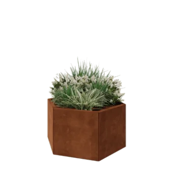 Corten-teräksinen istutuslaatikko - Kuusikulmaiset - 99,3 x 86,6 x 50 cm - Ilman pohjalevyä