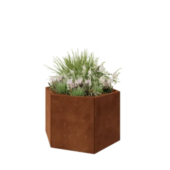 Corten-teräksinen istutuslaatikko - Kuusikulmaiset - 99,3 x 86,6 x 60 cm - Ilman pohjalevyä