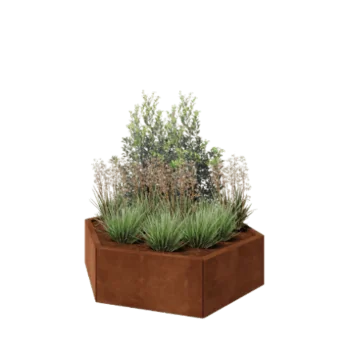 Corten-teräksinen istutuslaatikko - Kuusikulmaiset - 119,3 x 103,9 x 30 cm - Ilman pohjalevyä