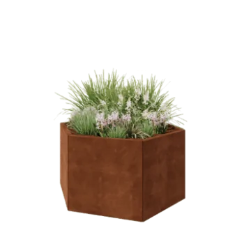 Corten-teräksinen istutuslaatikko - Kuusikulmaiset - 119,3 x 103,9 x 60 cm - Ilman pohjalevyä
