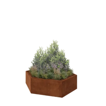 Corten-teräksinen istutuslaatikko - Kuusikulmaiset - 159,3 x 138,6 x 40 cm - Ilman pohjalevyä